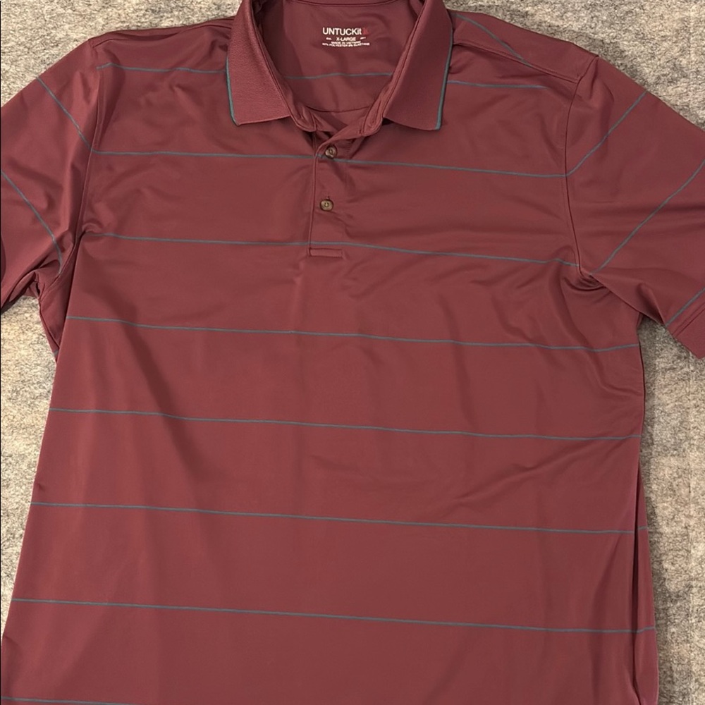 UNTUCKit Burgundy Polo Shirt Performance Fabric XXL MENS